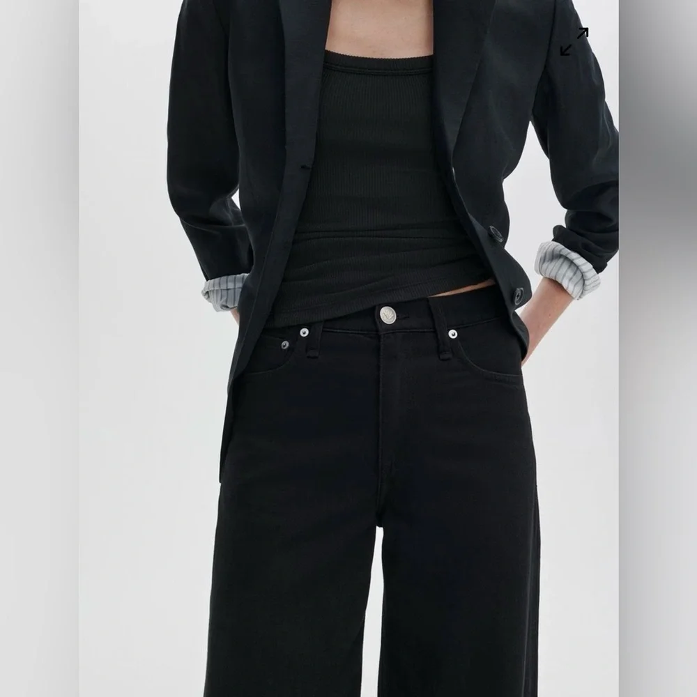 NWT Logan Wide-Leg Jeans Featherweight in Black Size 26 - Picture 4 of 7